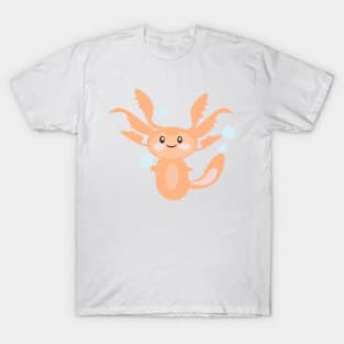 Cute Axolotl Underwater Bubbles T-Shirt